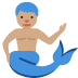 🧜🏽‍♂️ merman: medium skin tone display on Twitter